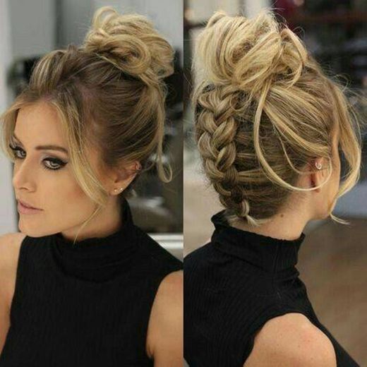 Penteado coque com trança