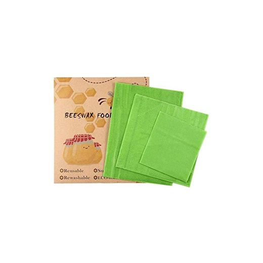 3 Pcs Reutilizable Cera Abeja Paño Comida Fresca Mantener Envoltura Textil Multi