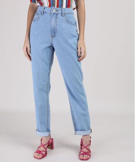 Calça mom jeans cintura alta 