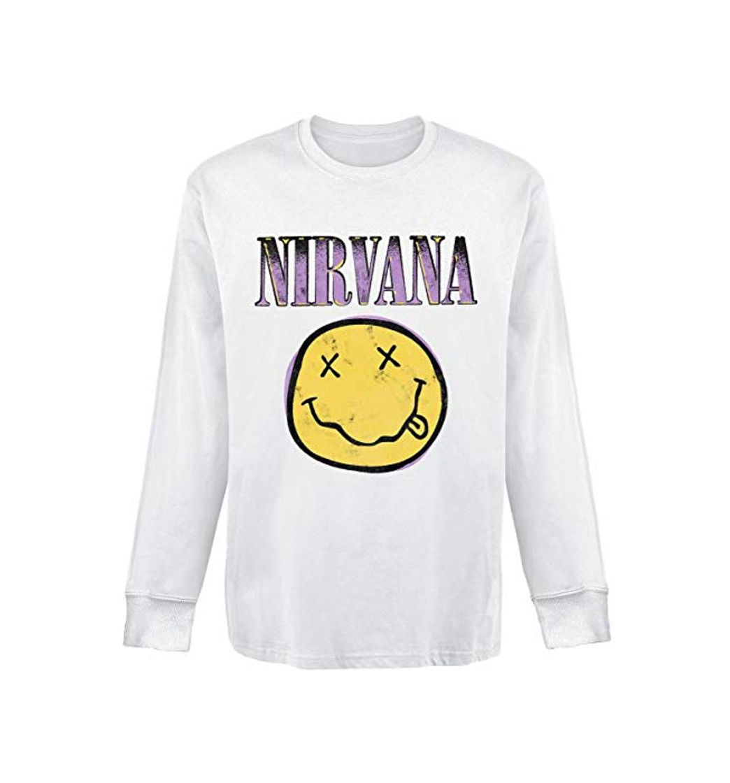 Social Nirvana Smiley White Hombre Sudadera Blanco L