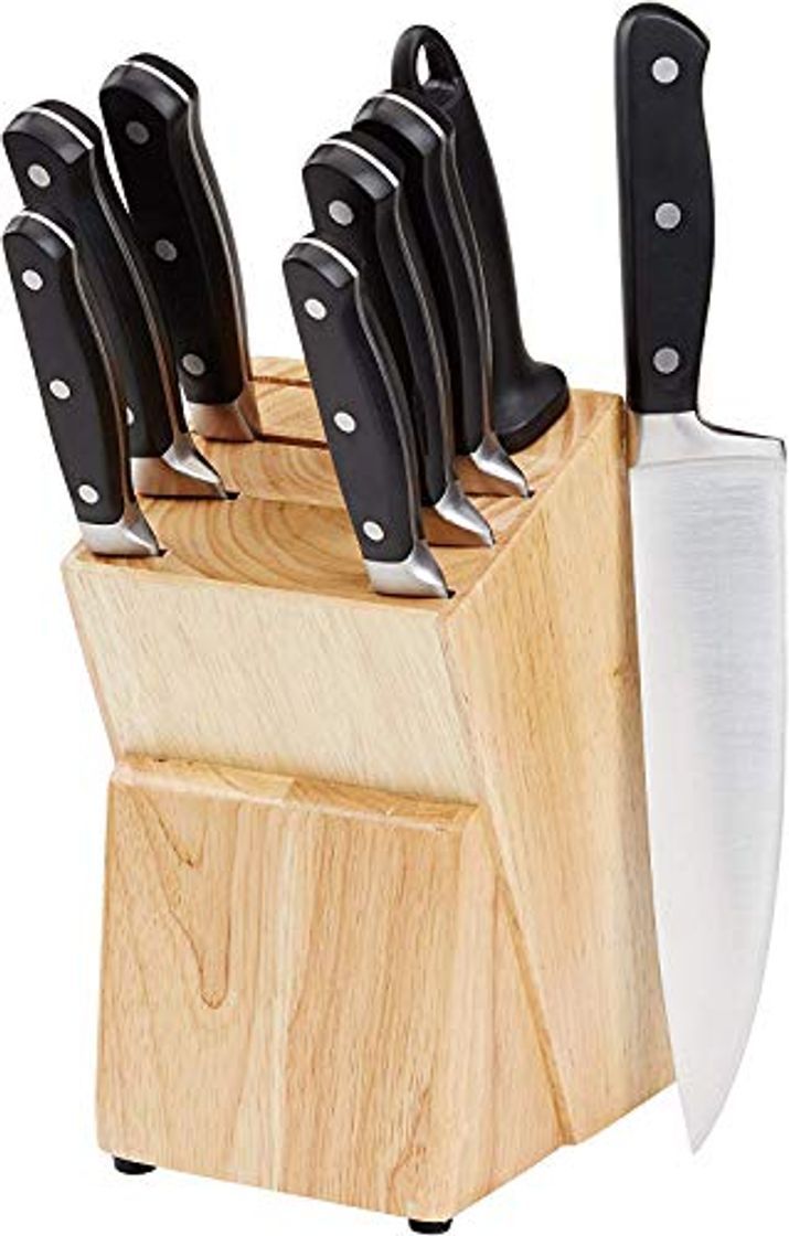 Producto AmazonBasics - Juego de cuchillos de cocina y soporte