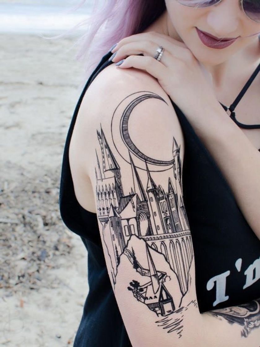 Fashion Tatuagem Castelo de Hogwarts