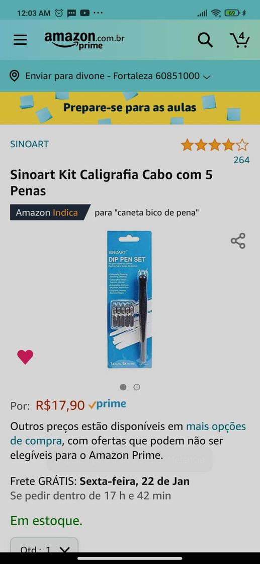 Fashion Caneta bico de pena boa e acessível na Amazon!