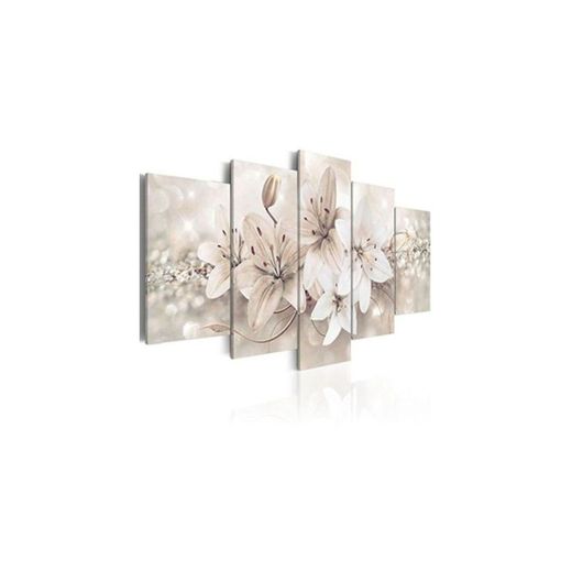 murando Cuadro en Lienzo 200x100 cm Flores Impresión de 5 Piezas Material