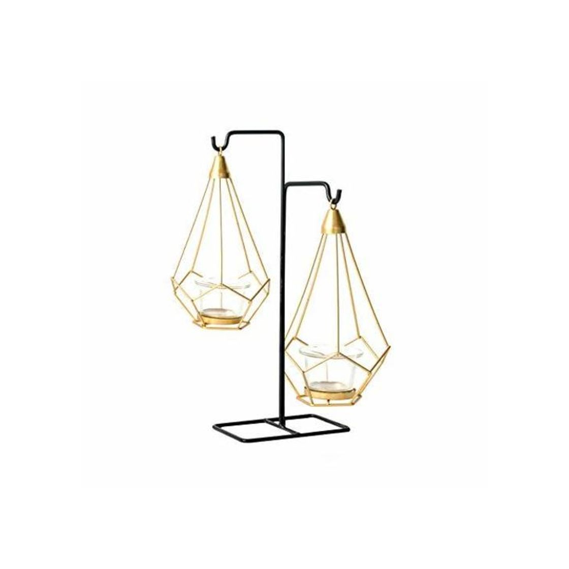 Producto kentop Candelabro eléctrico geométricas metal Candelabro portavelas Candelabro con colgador decorativo Artesanía