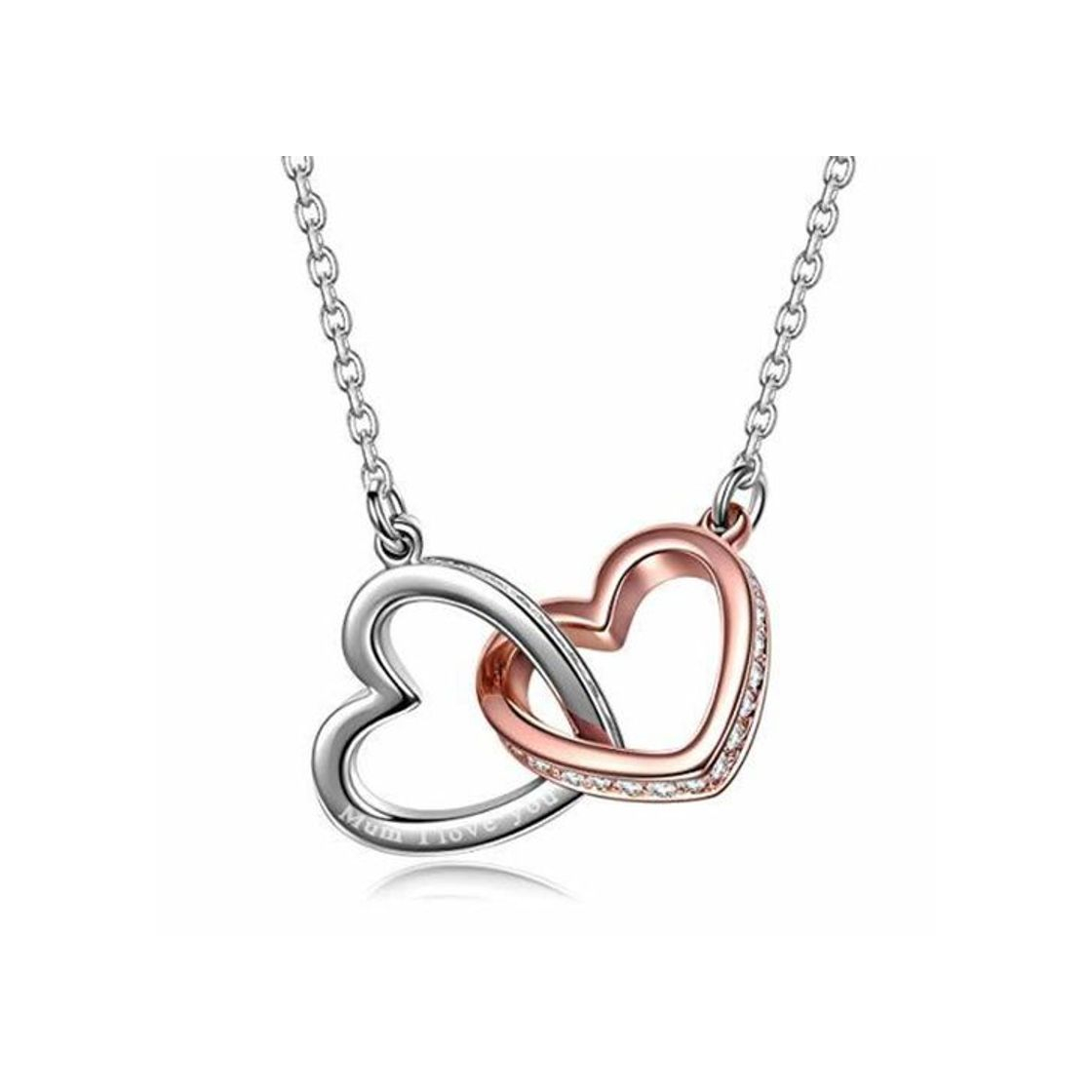 Fashion Kami Idea Collares Mujer Colgante Corazon Oro Rosa y Plata Tous Mujer