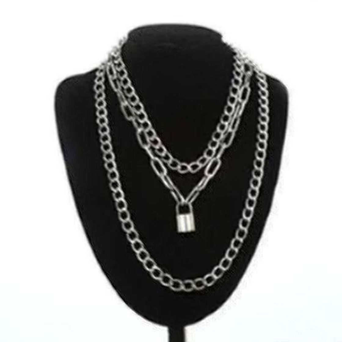 Social WDam Collar de Cadena de Bloqueo con Colgantes de candado