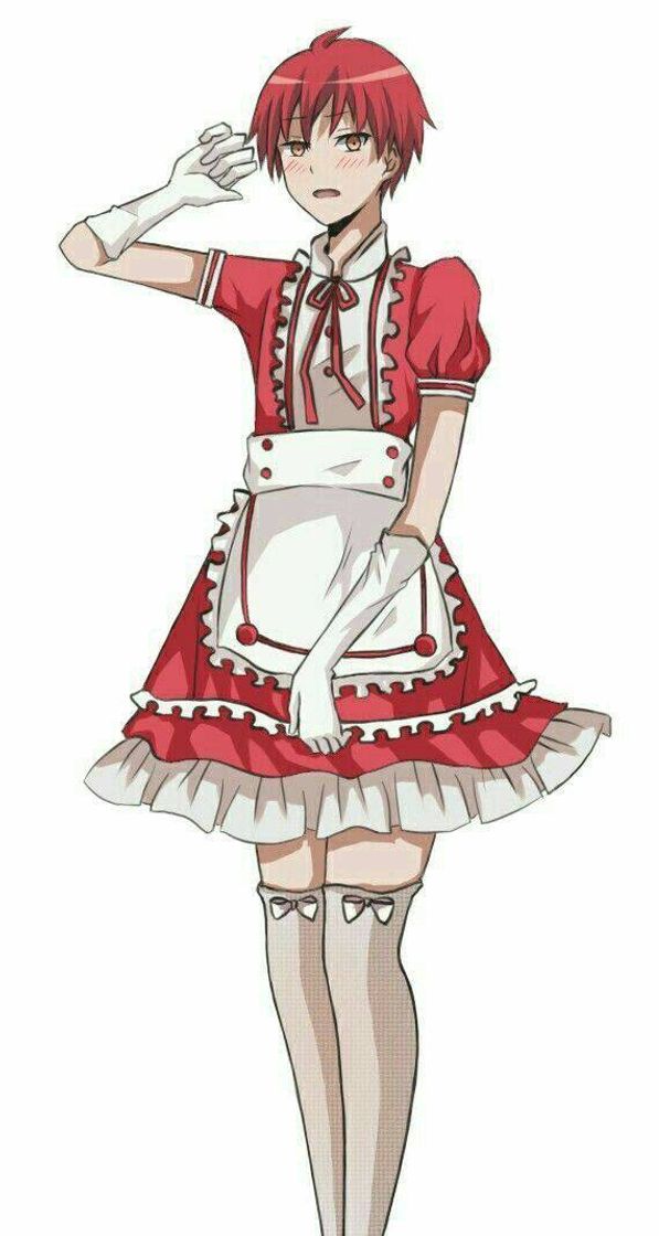 Moda meninos de anime com vestido de maid 