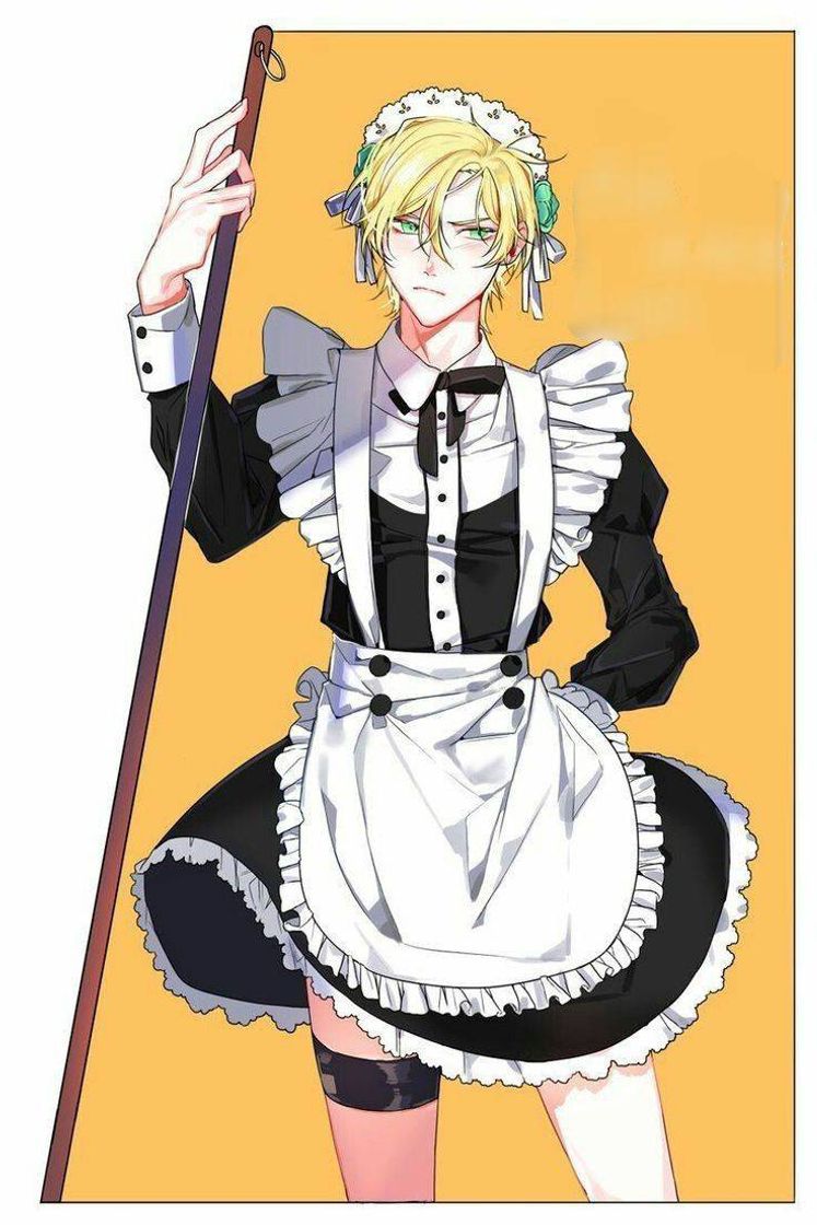 Moda meninos de anime com vestido de maid 