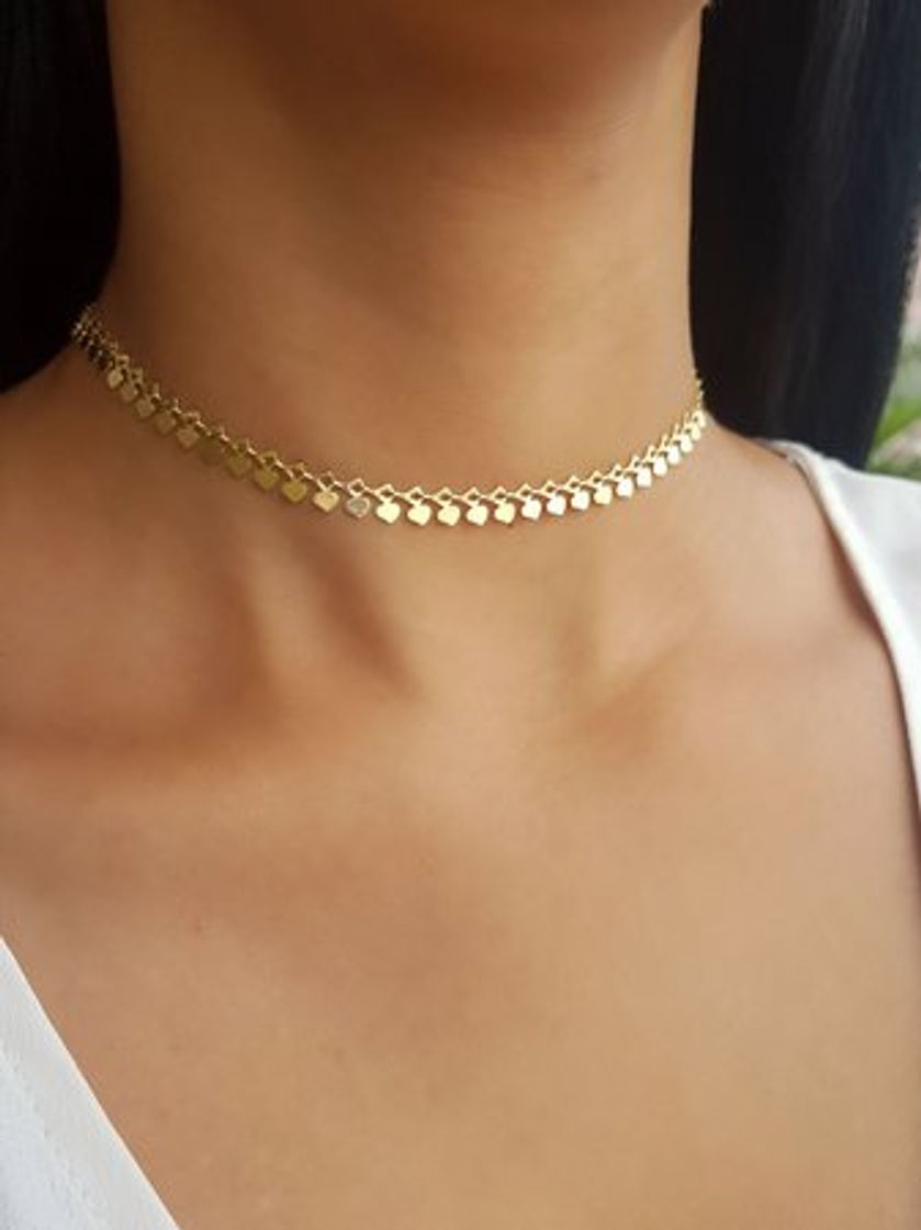 Moda Chocker dourada 