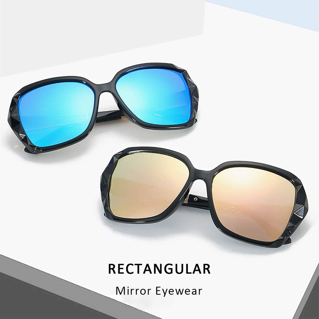 LumiSyne Gafas de sol Mujer Gradient Espejo,Gafas UV 400 Polarizadas,De gran tamaño