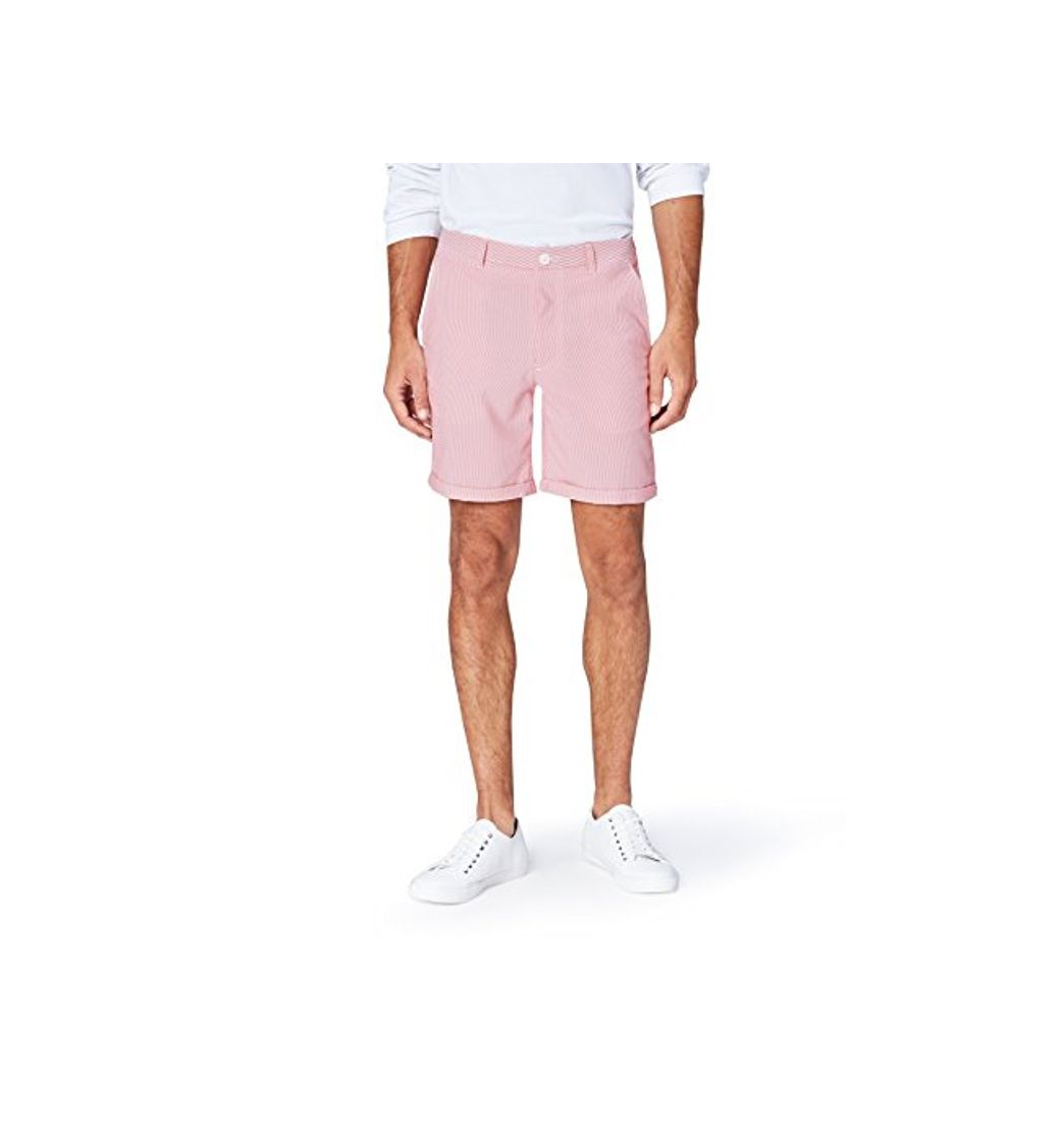 Social Marca Amazon - find.. Bermudas Clásicas Hombre, Rojo