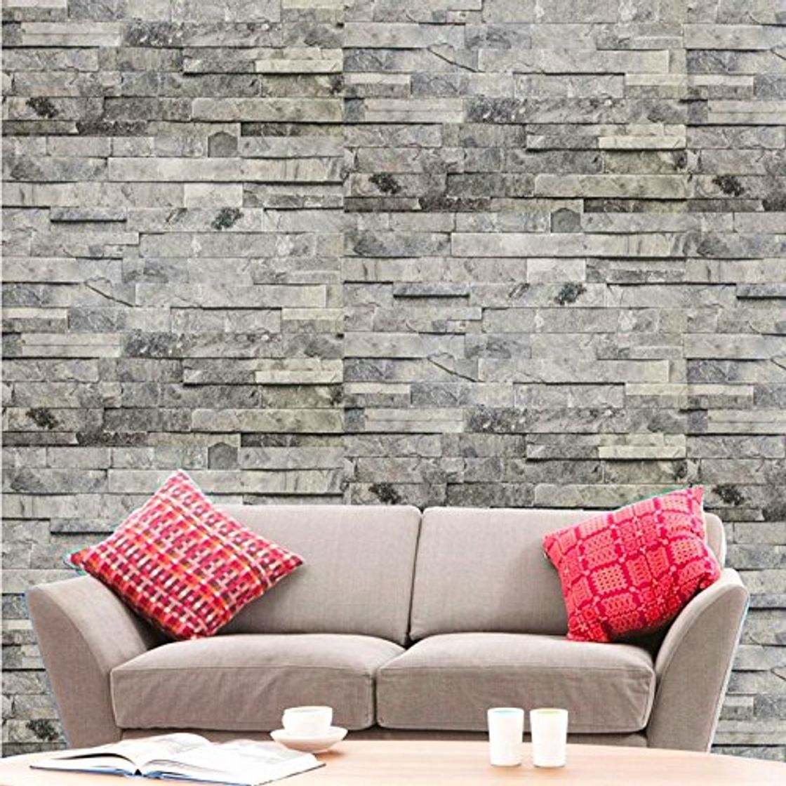 Product Hyfive® 3D Wallpaper Efecto ladrillo ladrillo Gris Piedra hacia el Tapiz de