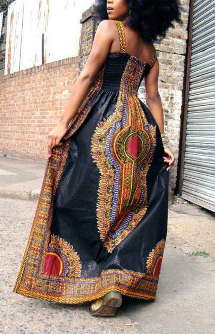Social Vestido de estampa africana 