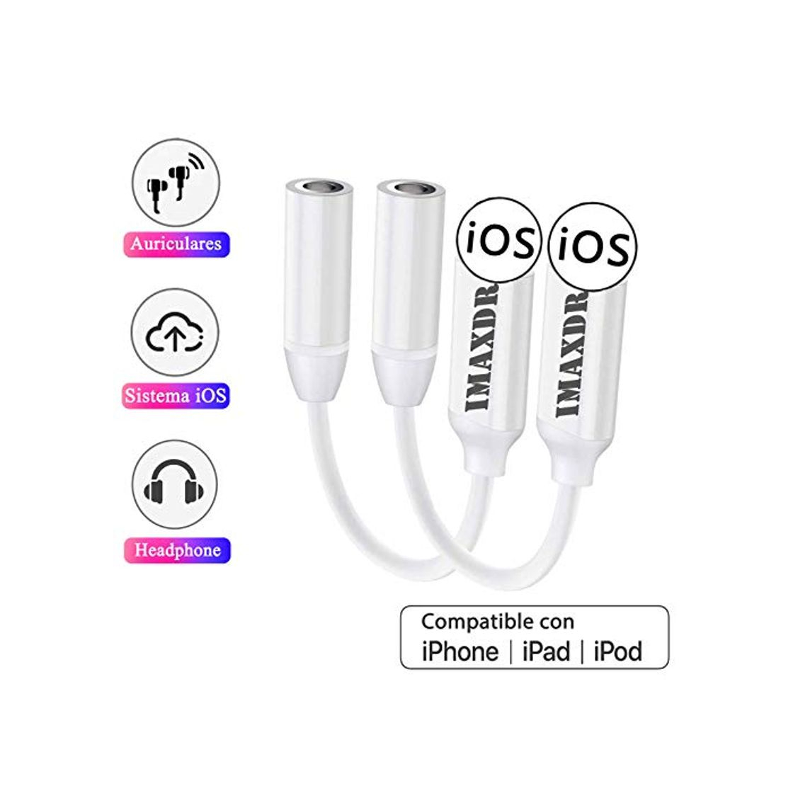 Products IMAXDR Adaptador de Conector Auricular 3.5mm Jack Adaptador Dongle Conector de Audio