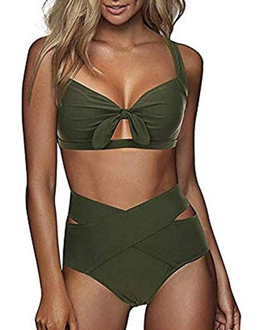 Bikini cruz estilo marino Verde