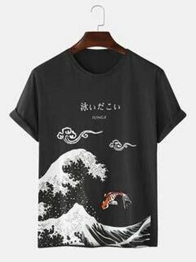 Camiseta estampada estilo chino