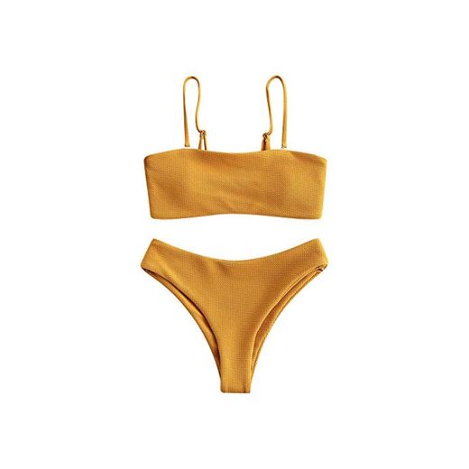 Zaful - Conjunto de bikini con tirantes