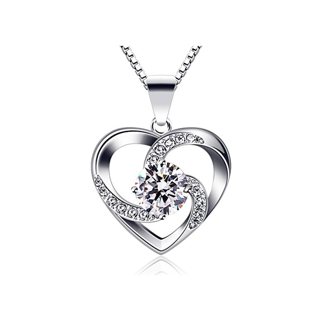 Social B.Catcher Collar Mujer corazón Plata 925 Colgante ''Amor a Primera Vista'' con