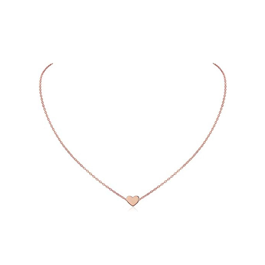 Social Oro Rosa Rosado Corazón Collar para Chica Muchacha 925 Plata Esterlina Joyería