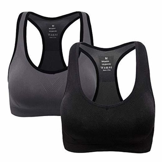 Aibrou Sujetador Deportivo Mujer Push Up