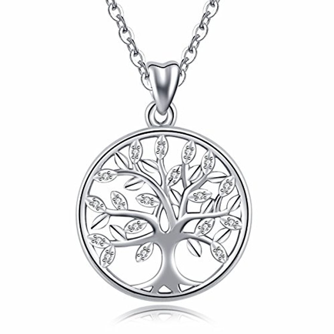 Product CELESTIA s925 Estampado Plata de Ley Céltica del árbol de La Vida Colgante Collar de Cadena de Joyería Antiguo para Niñas Mujeres