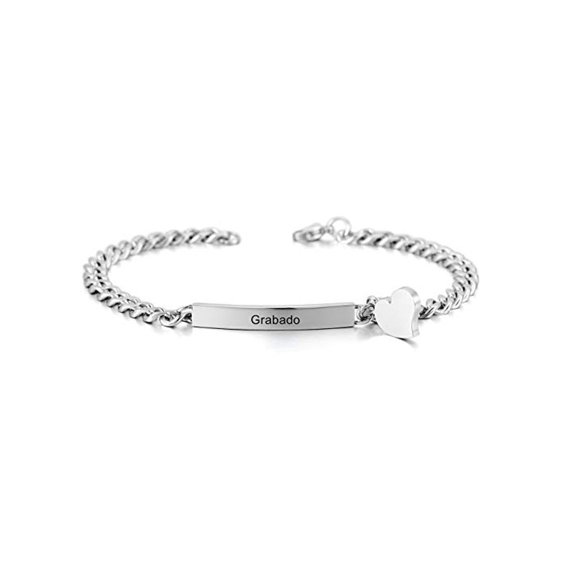 Fashion MeMeDIY El Tono De Plata Acero Inoxidable Pulsera Brazalete Eslabones Link Enlace