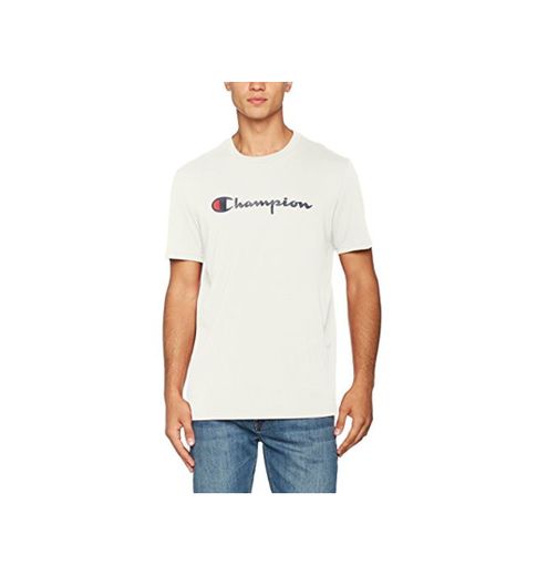 Champion Classic Logo para Hombre Camiseta, Blanco