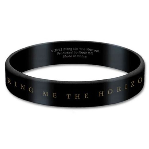 Bring Me The Horizon Black Wristband Gummy Rubber Bracelet Band Logo Official