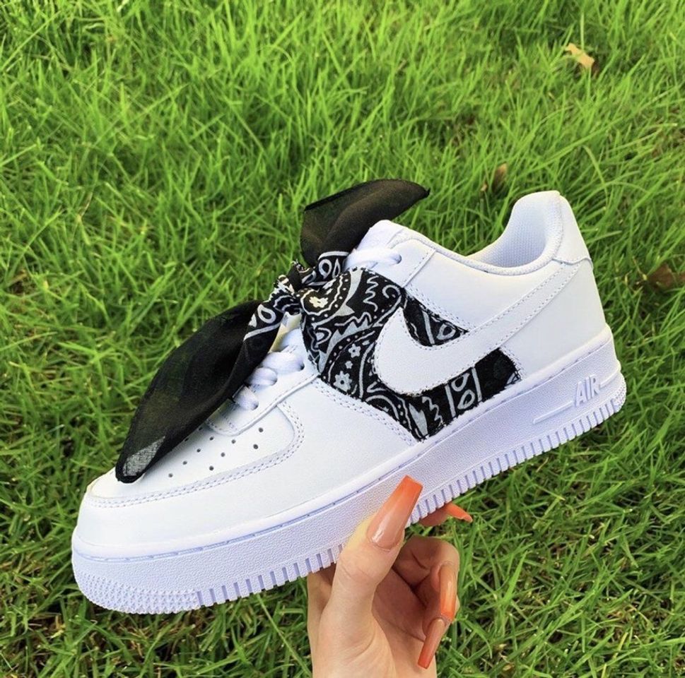 Moda Custom Black Bandana AF1's