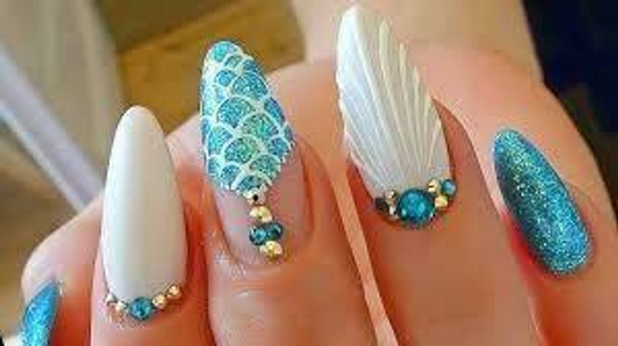 Moda Unhas de mermaid