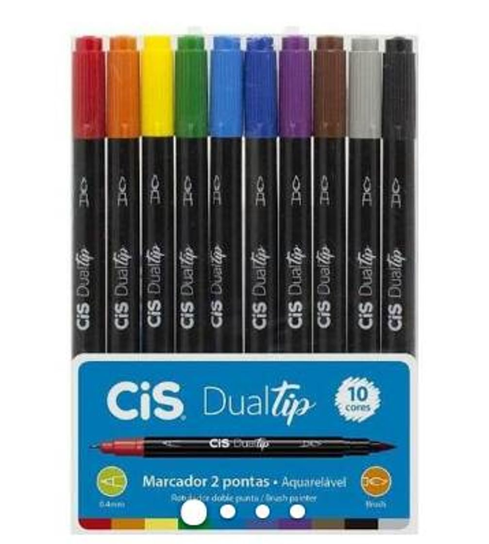 Social Caneta Marcador Artístico Dual Tip Duas Pontas 10 Cores Cis
