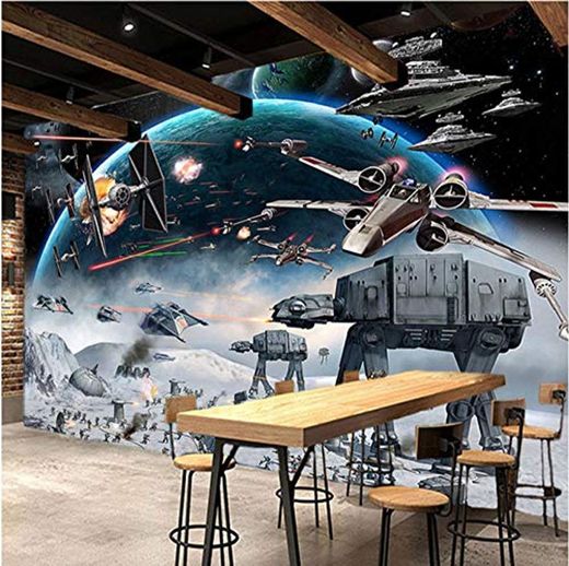Papel pintado mural adhesivo de pared Papel tapiz fotográfico 3D personalizado Mural Star Wars Murales grandes Pintura de pared Papel tapiz de dormitorio no tejido ecológico Papel De Parede 3D
