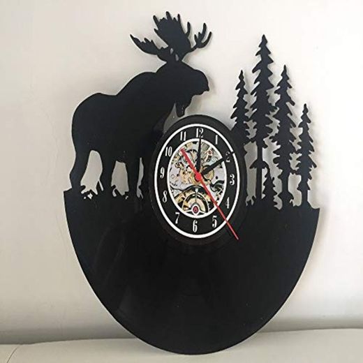 CVG Elk Forest Gift Reloj de Pared Vinyl Record Art Decor Vintage relogio de Parede