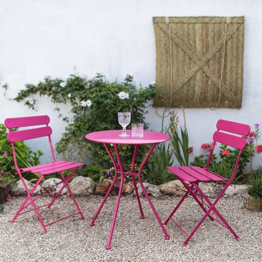 Pack mesa y dos sillas en rosa • Sklum