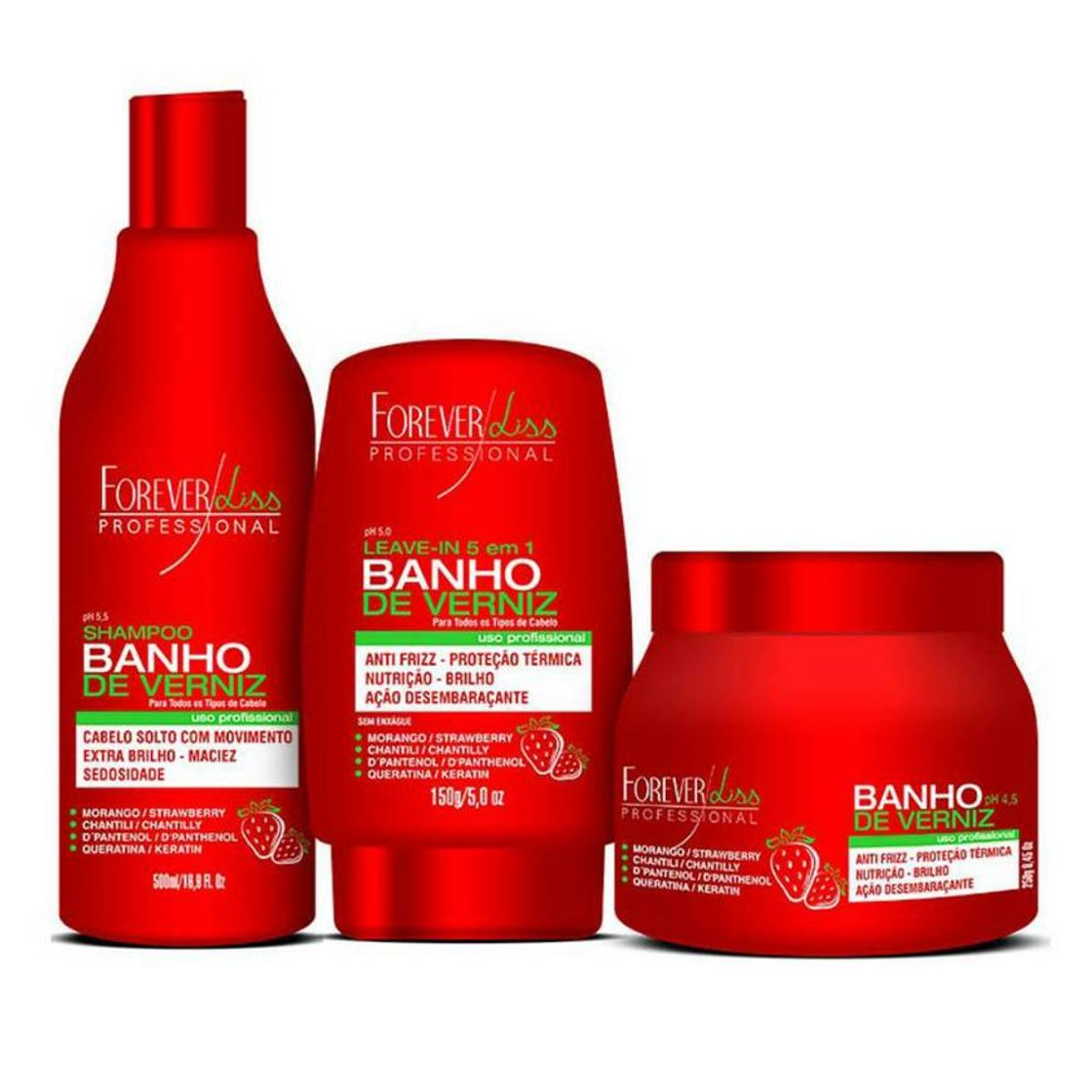 Fashion Kit Banho de Verniz Morango- Forever Liss