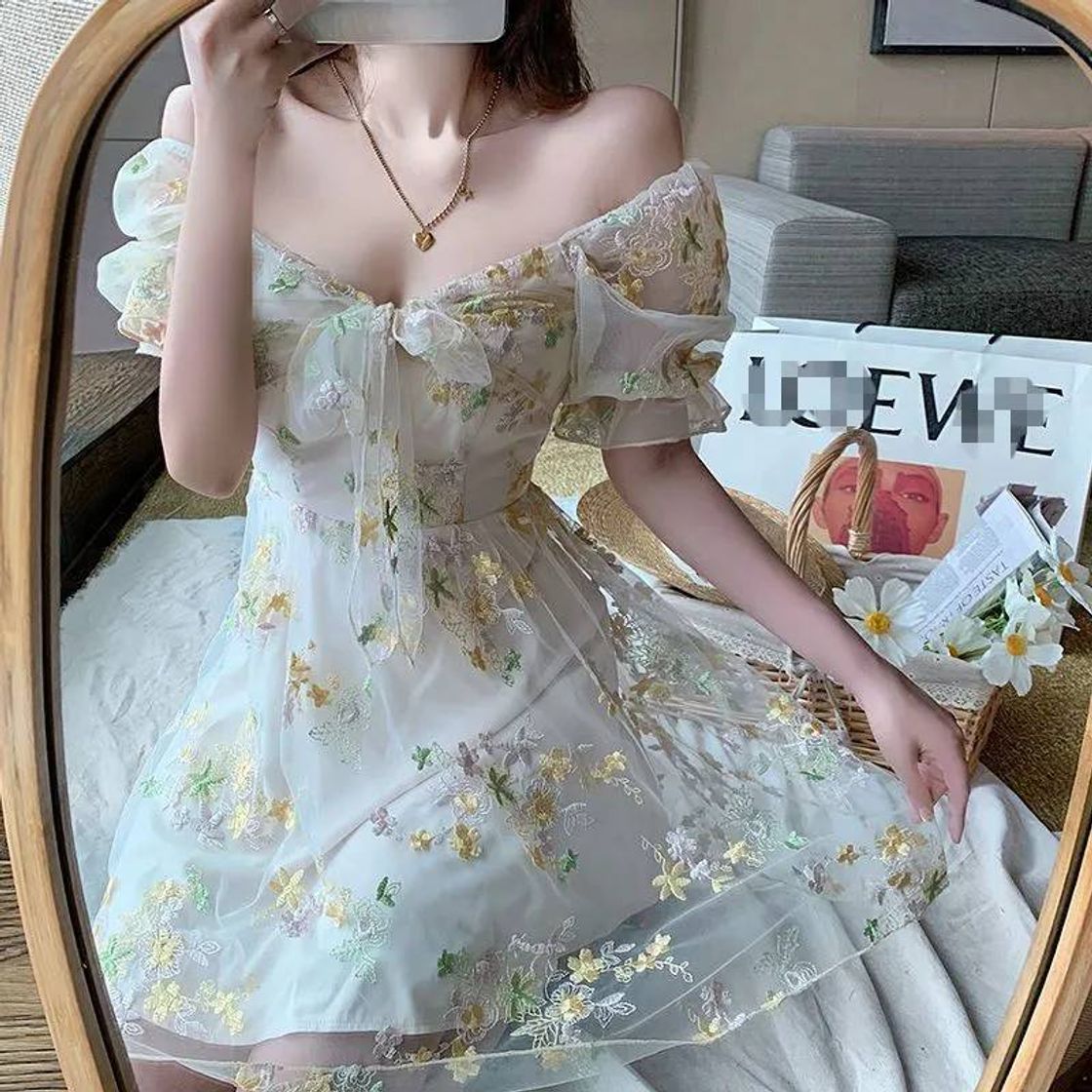 Social Vestido Bordado manga curta – YesStyle Staan Dress