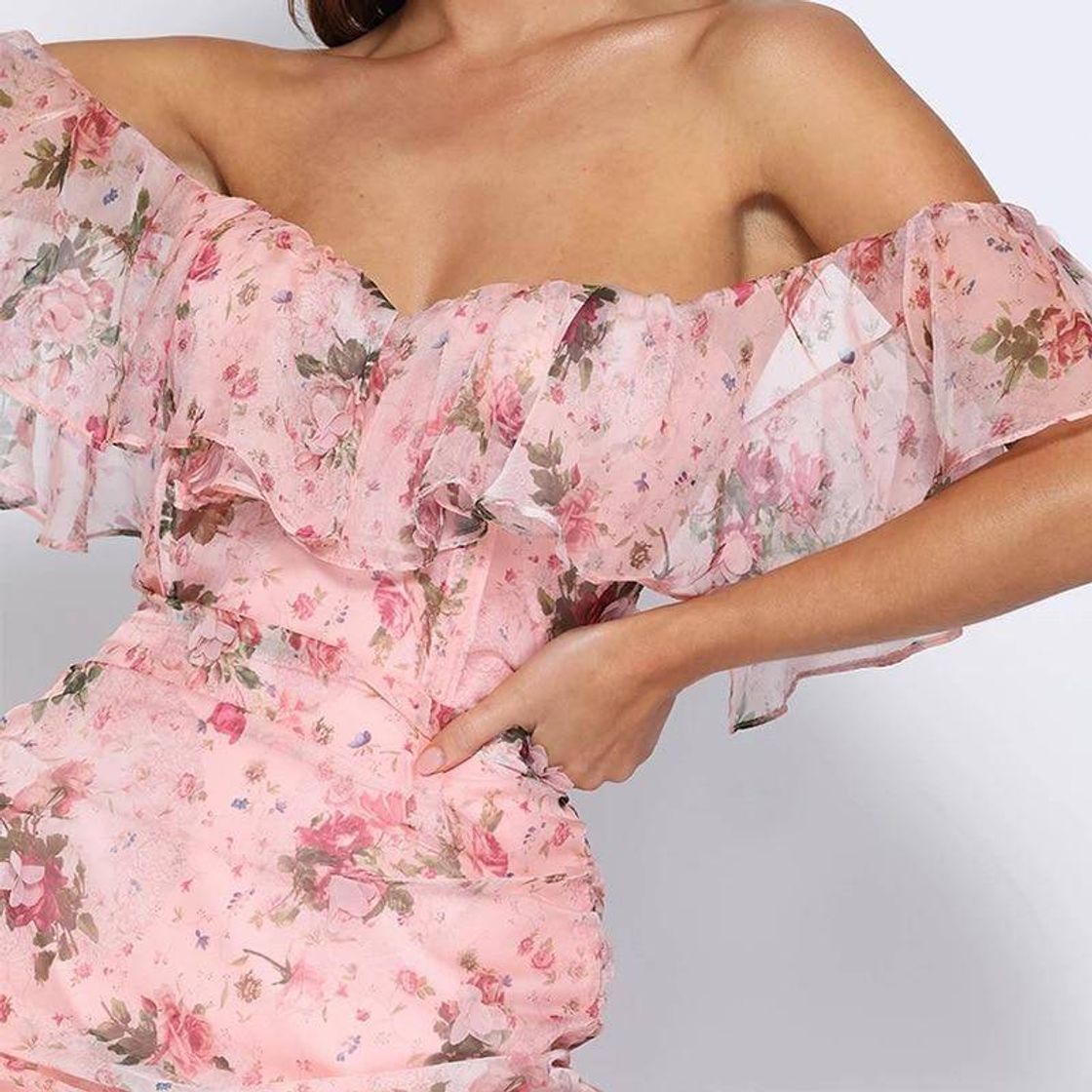 Social Vestido Beatriz Floral Festa Sem alça — Overnight Outlet