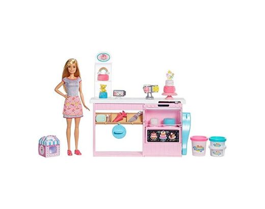 Barbie y su pastelería, muñeca con cocina y accesorios, regalo para niñas