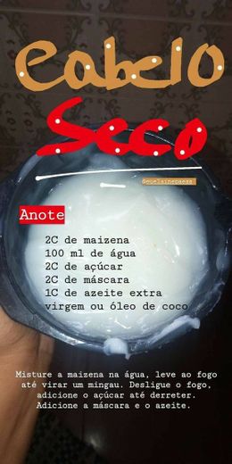 Máscara para cabelo seco 