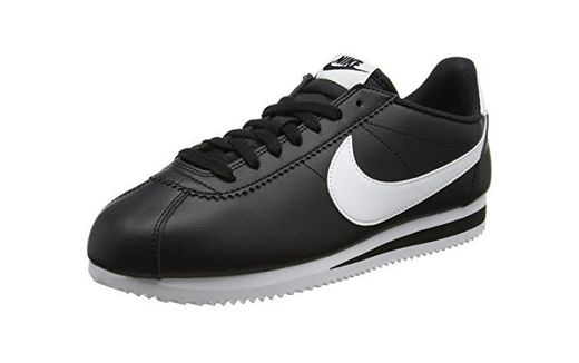 Nike Classic Cortez Leather, Zapatillas para Mujer, Negro