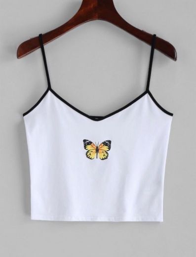 Camiseta recortada de mariposa 💛