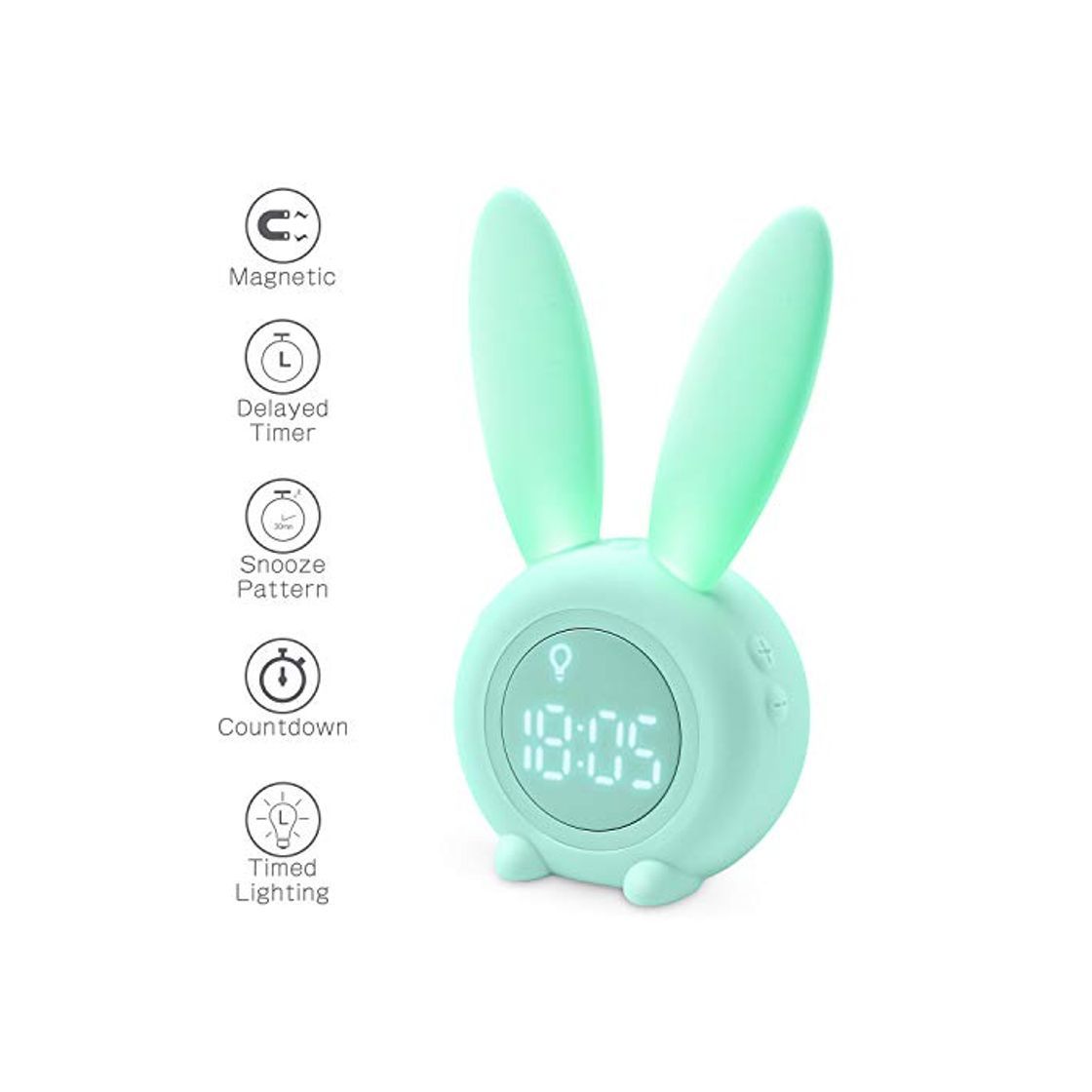 Producto Homealexa Reloj Despertador de Conejo, Conejito Animal Lindo mesita de Noche con