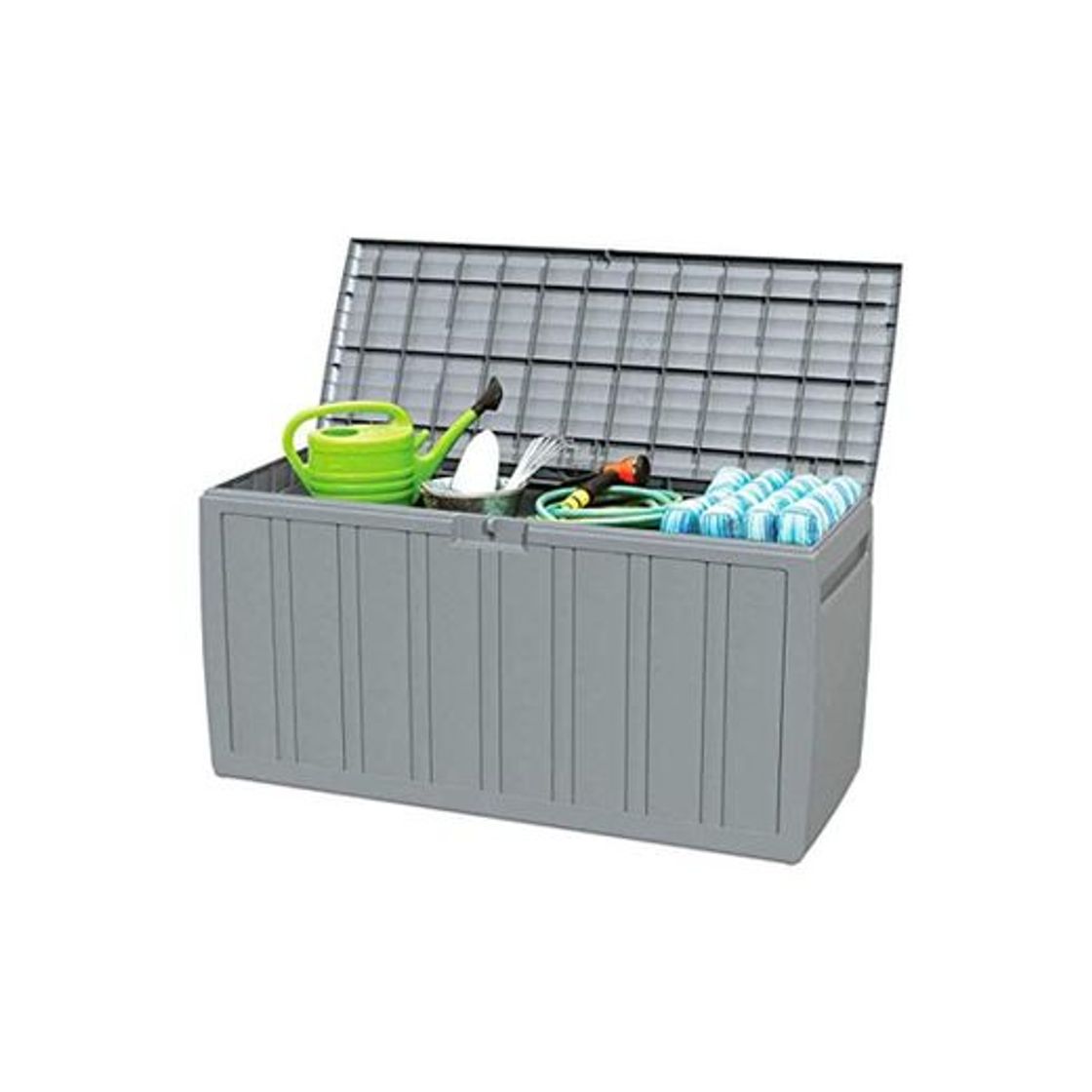 Social Garden House Garage 91 Arcón para Exterior 270 litros de Resina Gris