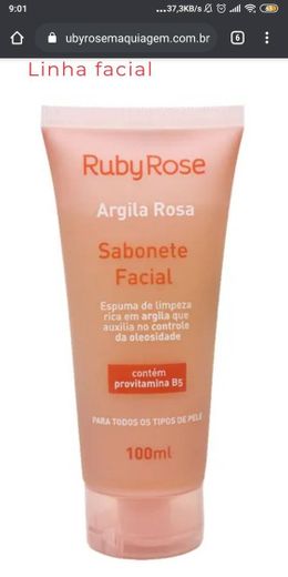 SABONETE FACIAL ARGILA ROSA-RUBY ROSE