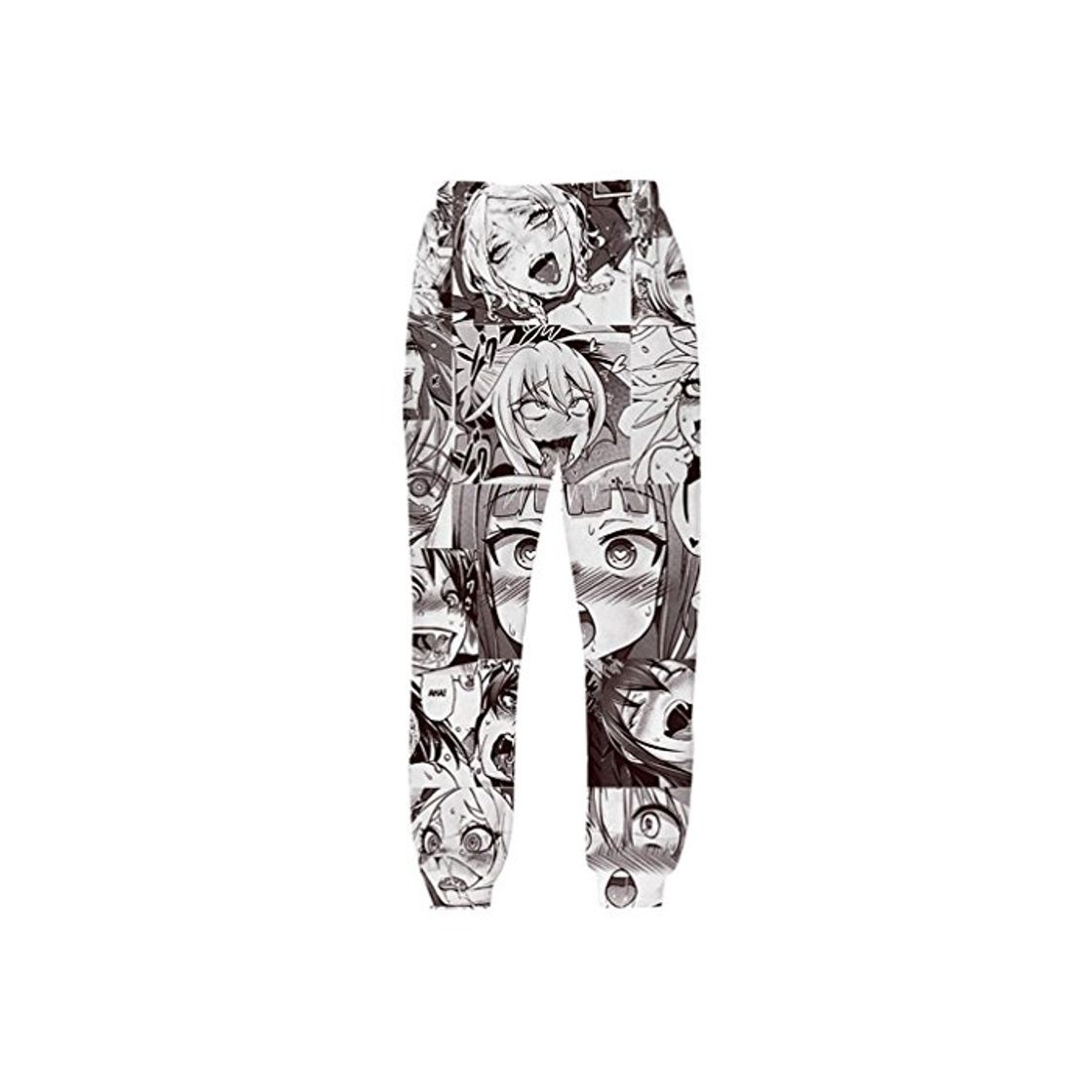 Cowesoo Emparejadores Ahegao Pantalones para Hombres Divertida Caricatura Impresa Completa Pantalones Pantalones de Sudadera