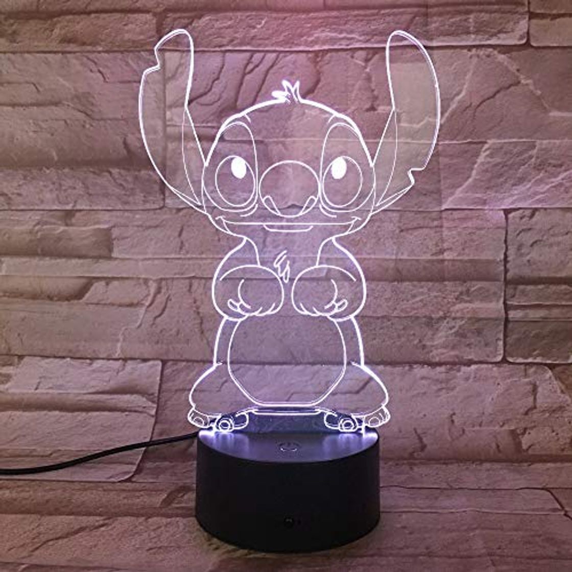 Social WoloShop Lampara LED Stitch Cambia Color USB Luz Nocturna