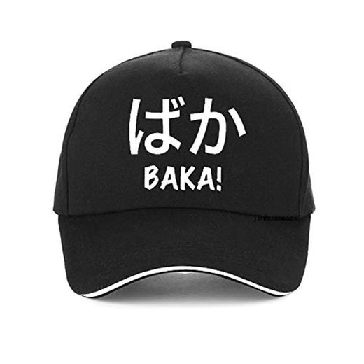 LSJYF Gorra de Beisbol Gorra Otaku Baka Hombres Mujeres Gorra De Béisbol Japonesa Unisex Humor Divertido Idioma Nipon Sombrero Japonés De Dibujos Animados Nerd   Negro