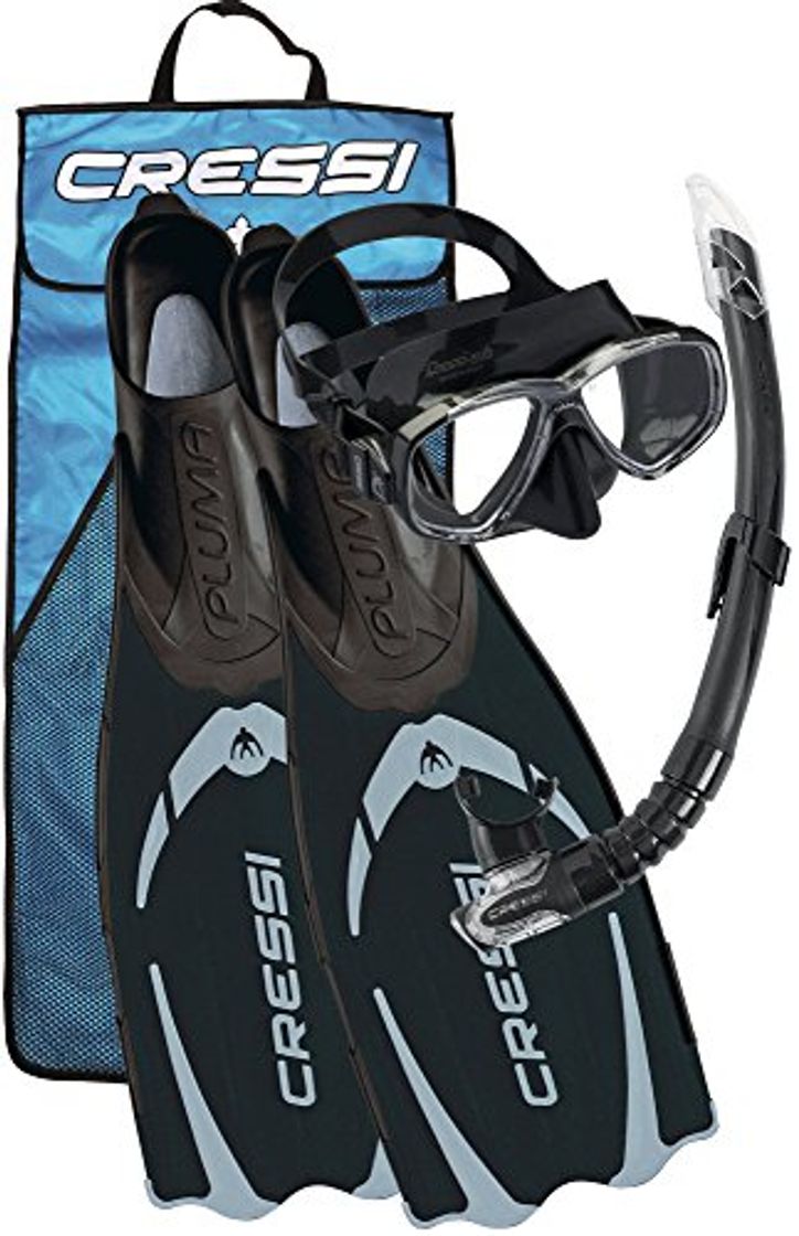 Product Cressi Pluma Pack de Snorkel, Unisex, Negro