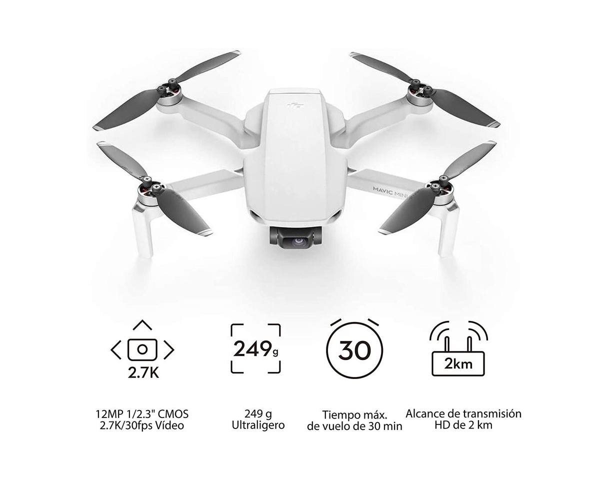Social DJI Mavic Mini Combo, Dron Ultraligero y Portátil, Duración Batería 30 Minutos,